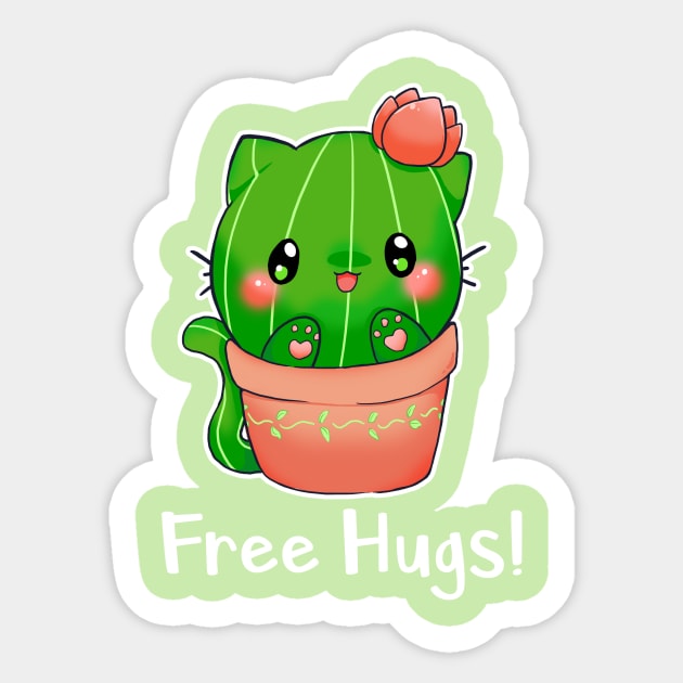 "catcus" cactus cat free hugs Sticker by linkitty